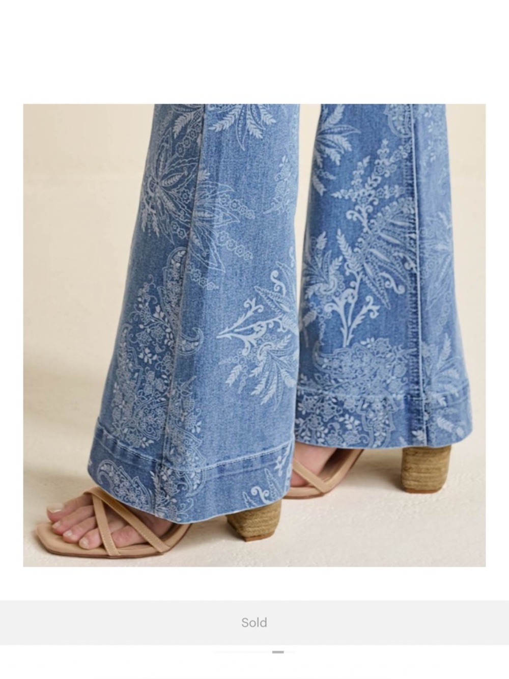VENUS Blue Floral Flare Jeans - Picture 2 of 10